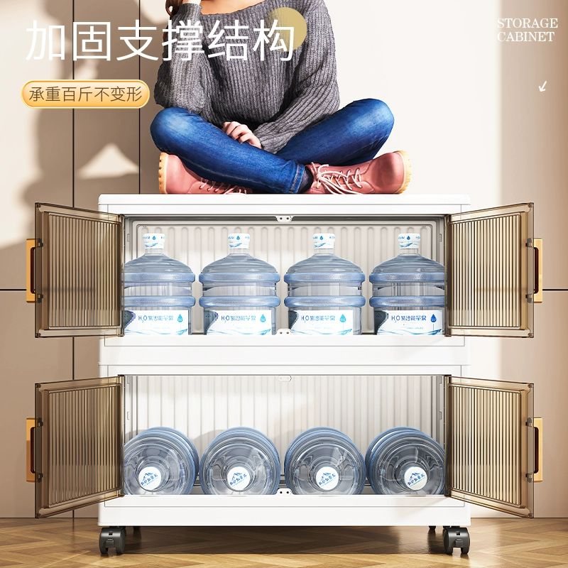 폴딩 리빙박스 접이식 대용량 이동식 대형 수납함 40면폭 혼합 1층 - 상세 이미지 5