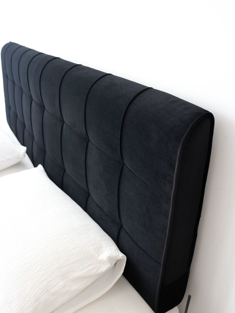 호텔 침대헤드 인테리어 헤드보드 등받이 받침대 트렌디블랙 120x60cm 세탁 가능 - 상품 이미지