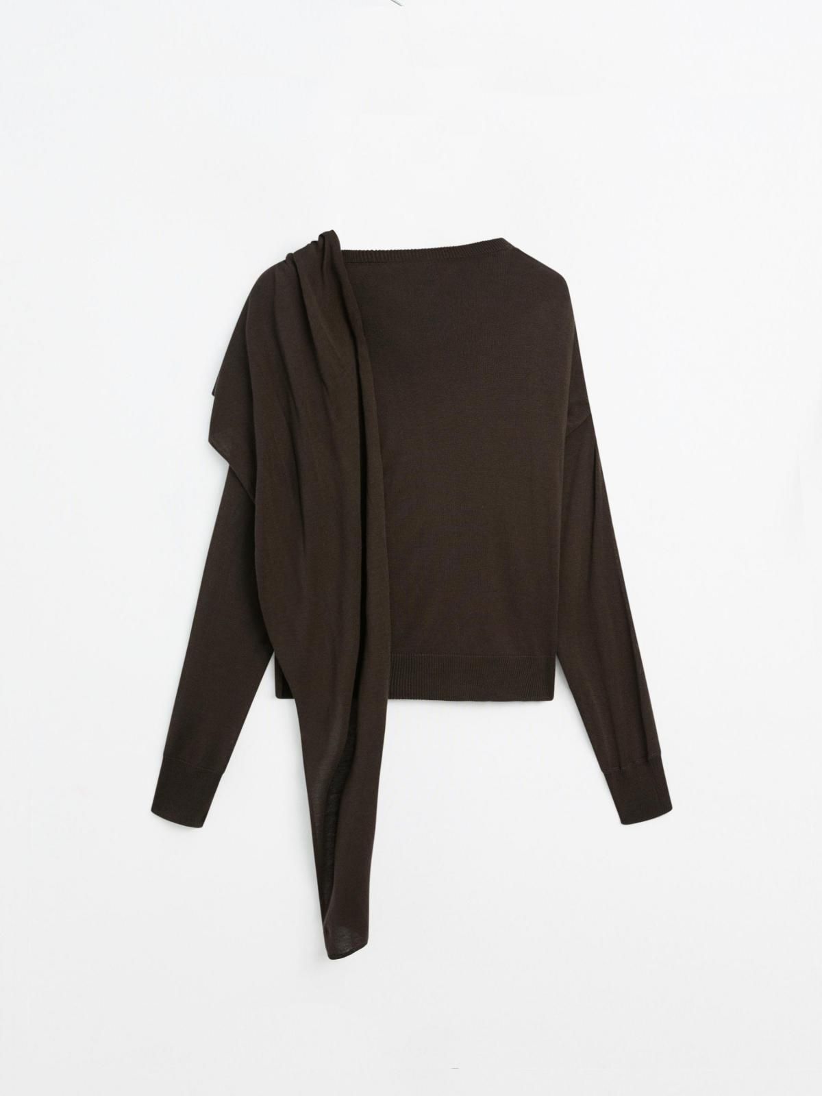 마시모두띠 오버핏 라운드넥 스카프 니트 스웨터 5738/838 BROWN - 상세 이미지 4