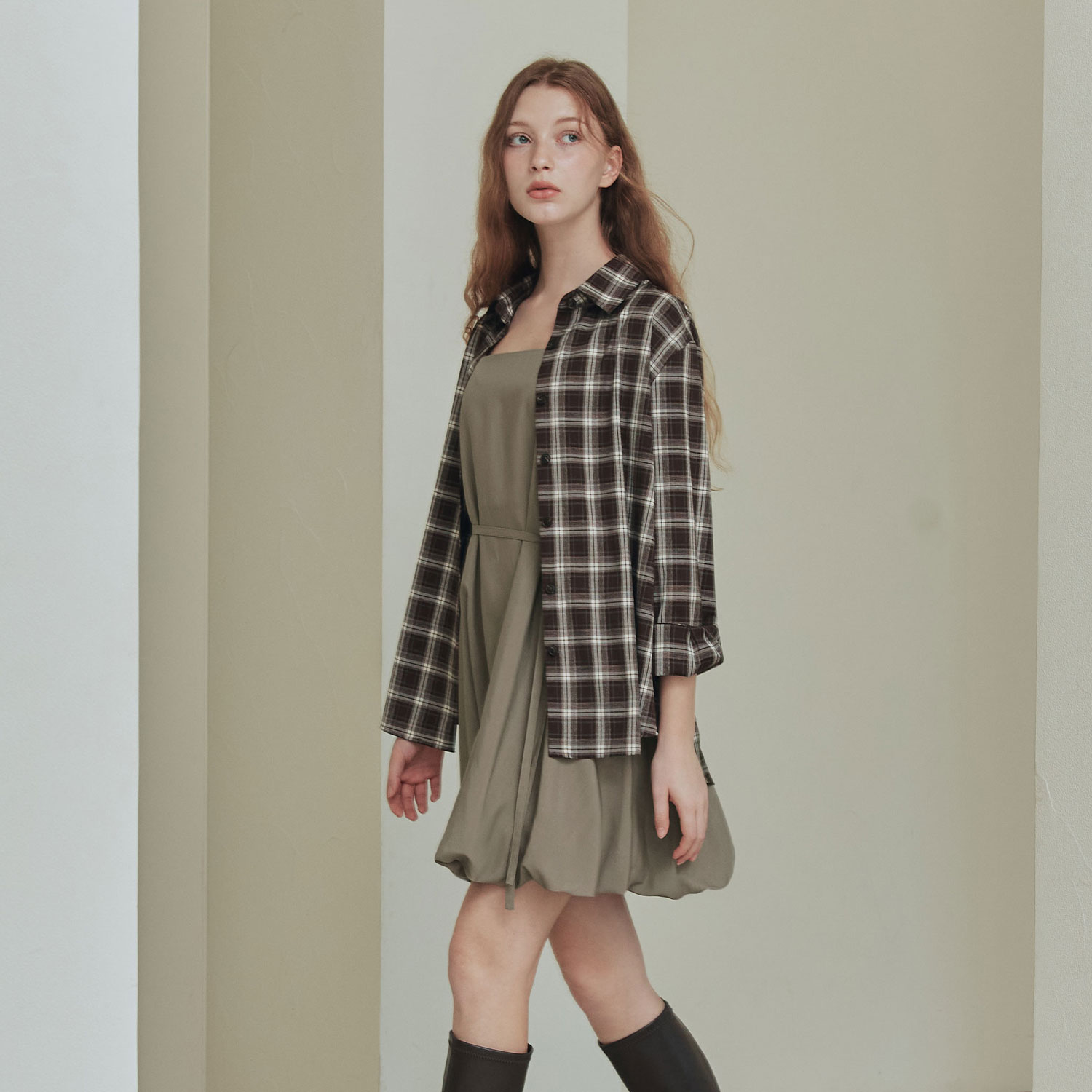 [제로스트릿] 코코넛 뒷 절개 셔츠 COCONUT BACK-SLIT SHIRT / BROWN - 상세 이미지 3