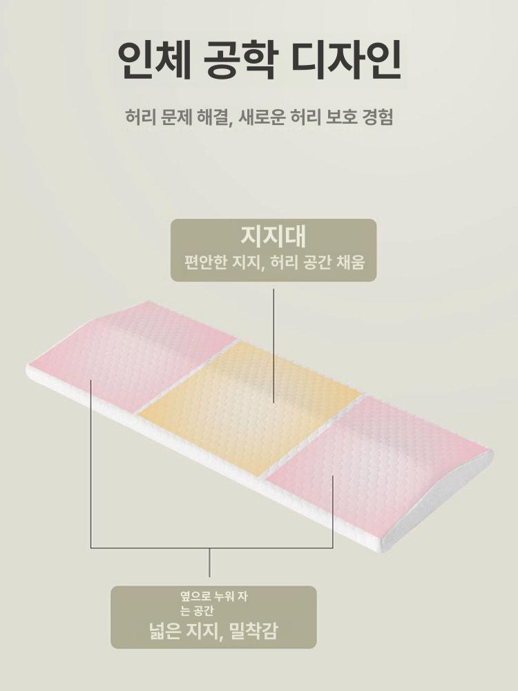 공학적 등받이 척추쿠션 통기성 베개 가정용 일반형 60x24x4cm 베이지옐로우 삼각편안한 - 상세 이미지 3