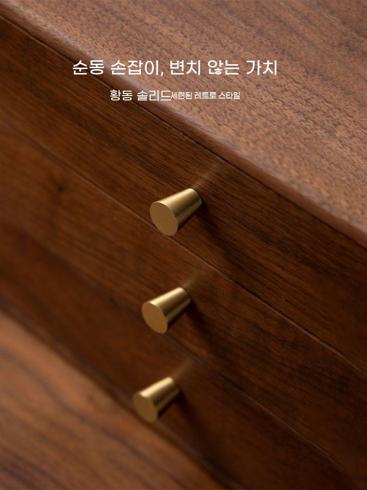 원목 미니 서랍 테이블 우드 화장대 선반 월넛 사무실 협탁 수납장 - 상세 이미지 4