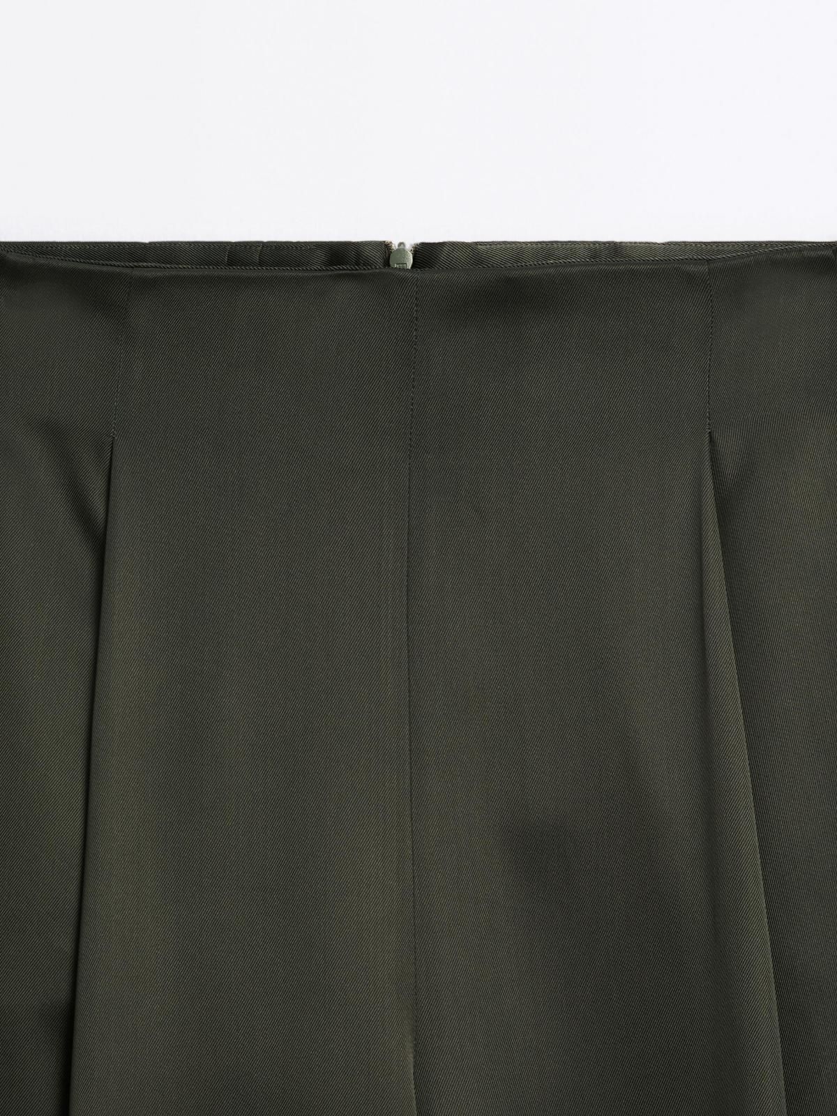 마시모두띠 새틴 테크니컬 와이드 팬츠 9174/952 DARK GREEN - 상세 이미지 2