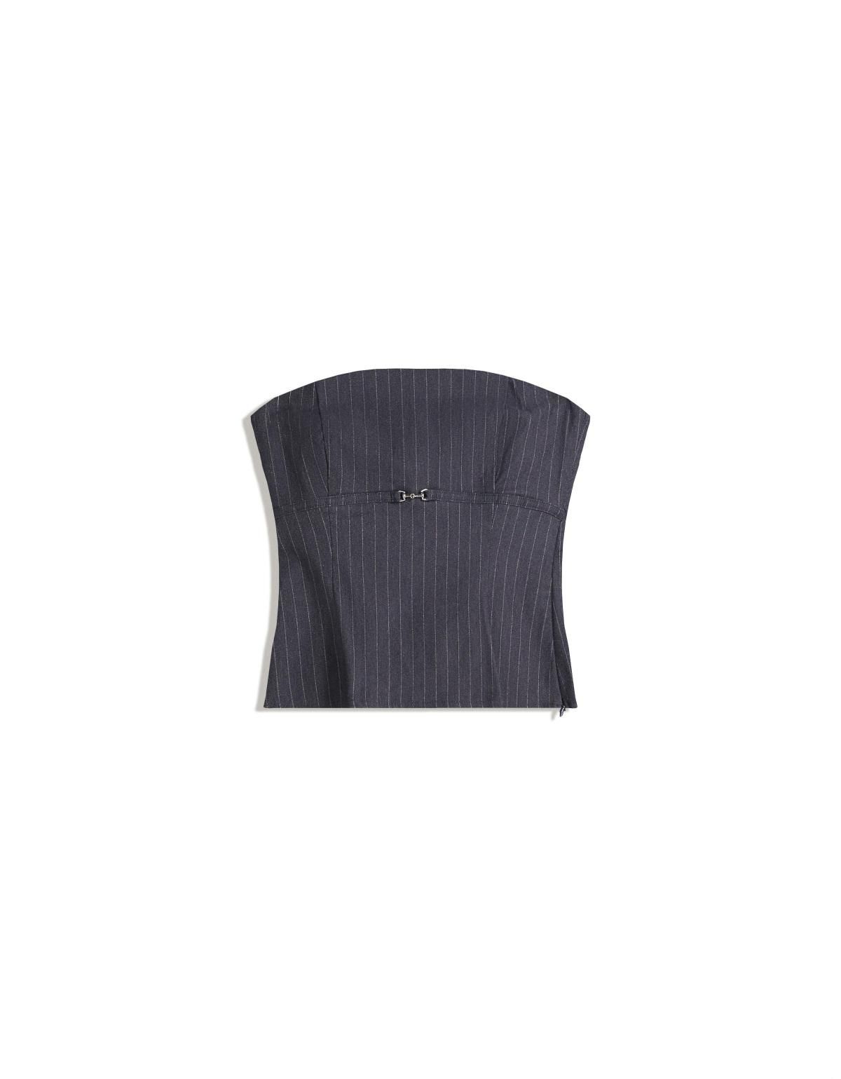 버쉬카 모던 스트라이프 벨트 튜브탑 8697/710 DARK BLUE - 상품 이미지
