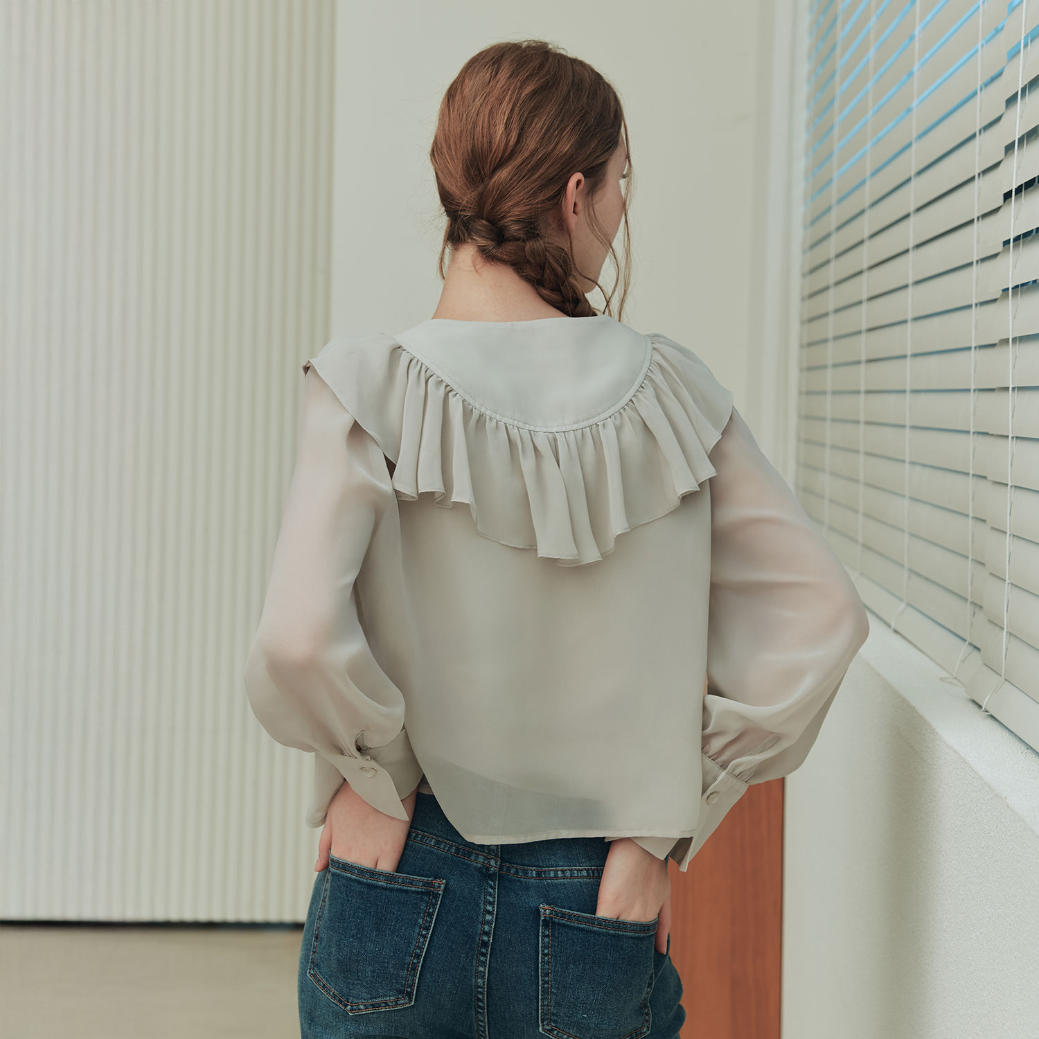[제로스트릿][3컬러] 오로라 리본 블라우스 AURORA RIBBON BLOUSE - 상세 이미지 2