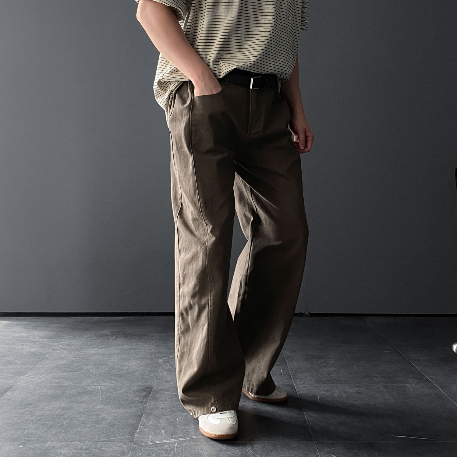 벌룬팬츠 남자와이드팬츠 면바지 남자통바지 - 상세 이미지 2