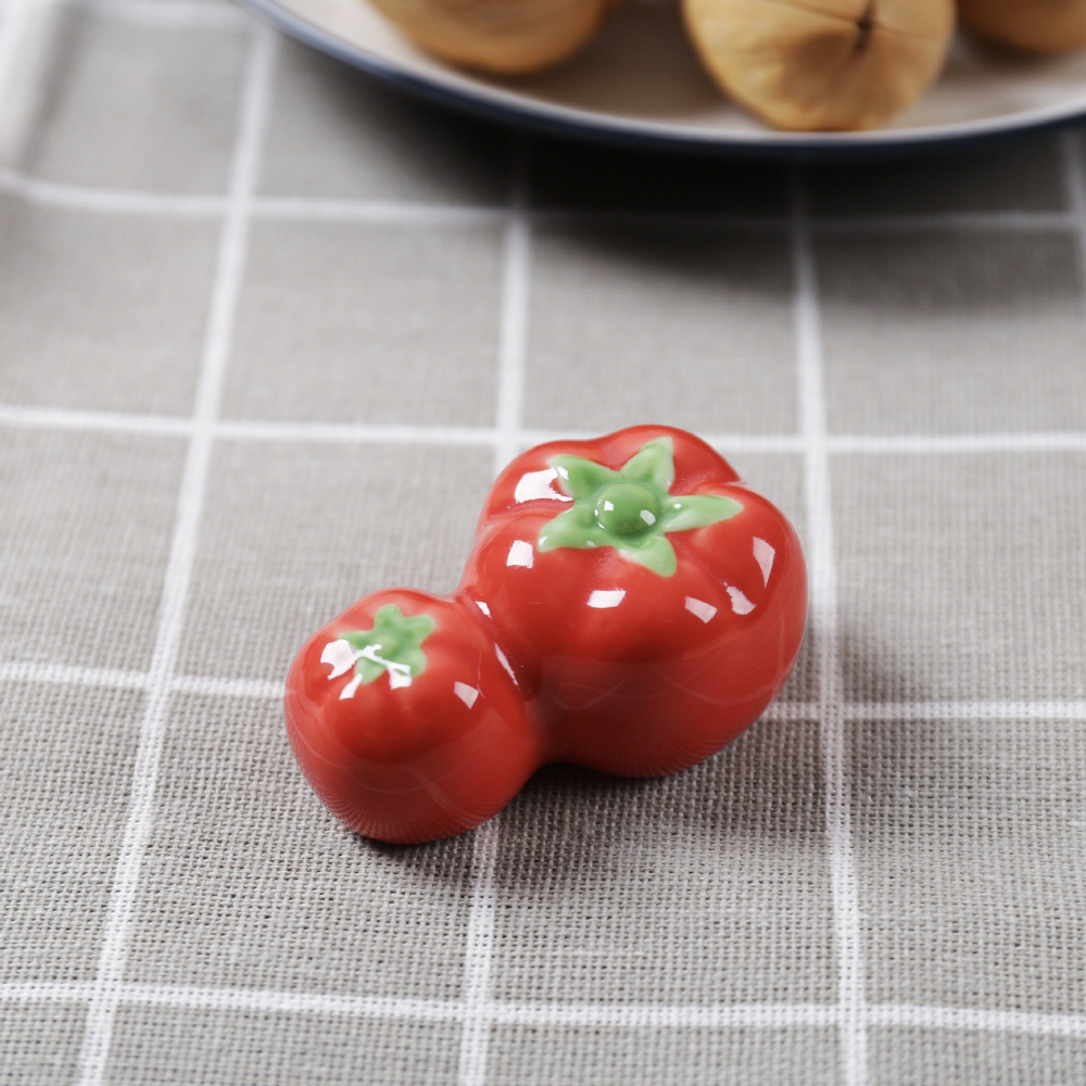 토마토 도자기 수저 젓가락 받침 - 상세 이미지 3