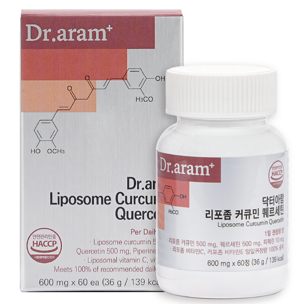 닥터아람 커큐민 퀘르세틴 리포좀 600mg 60정, 1개 - 상품 이미지