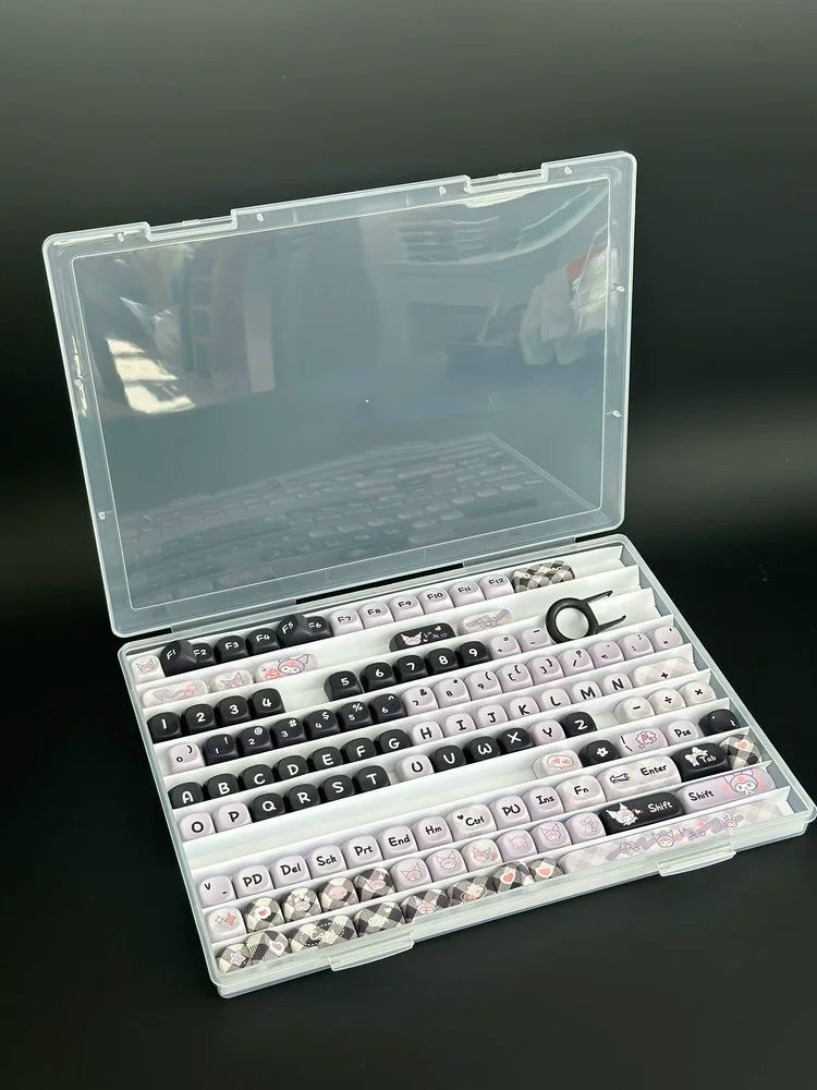 키캡보관함 상자 뚜껑 적층식 칸막이 디스플레이 세척 A4 키캡 보관함 2개 - 상세 이미지 3