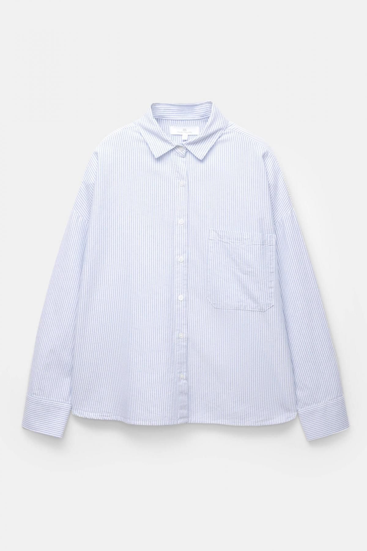 풀앤베어 오버사이즈 스트라이프 긴팔 셔츠 7472/363 MEDIUM BLUE - 메인 이미지