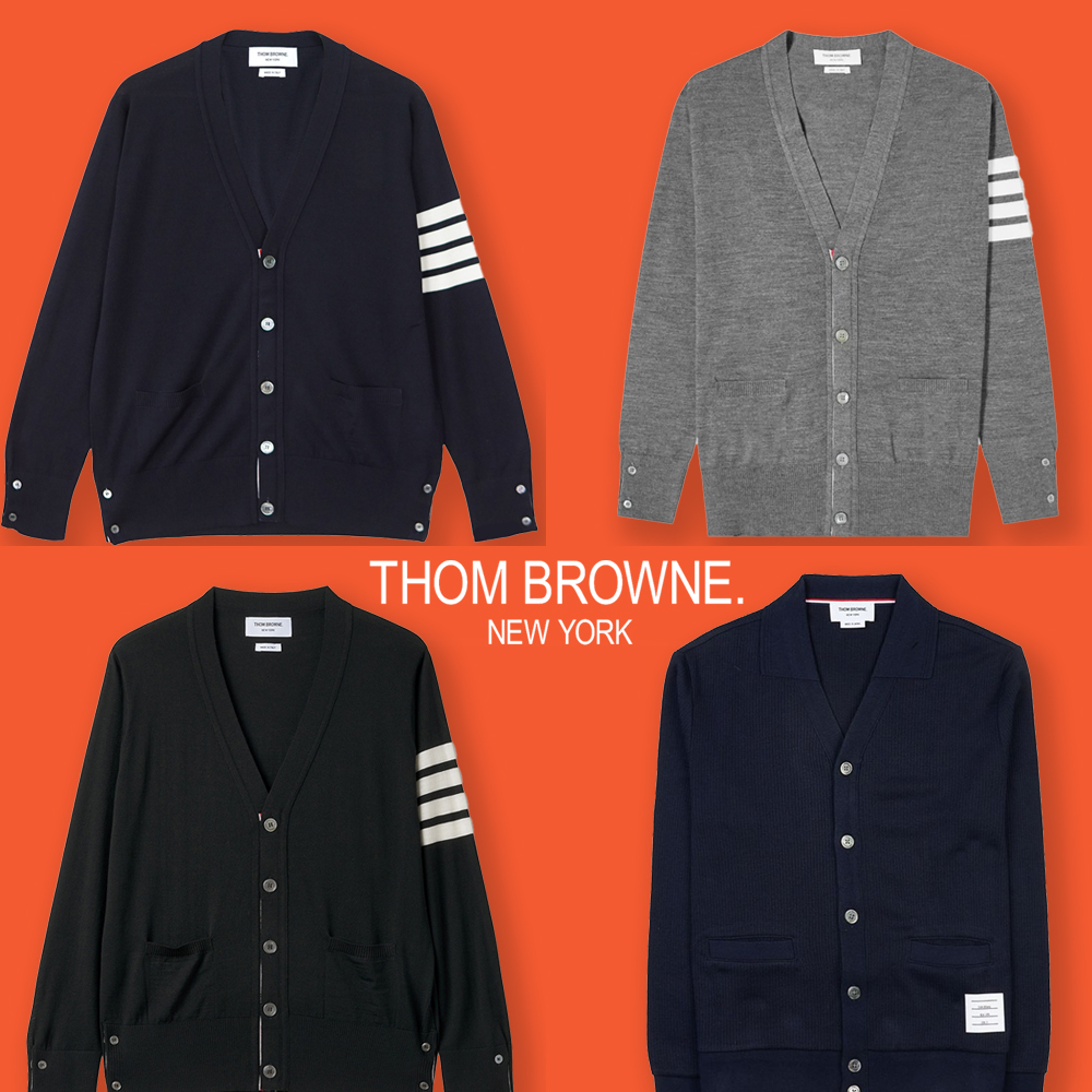 [당일발송] 톰브라운 가디건 남성 여성 울 밀라노 스티치 사선 암밴드 25SS