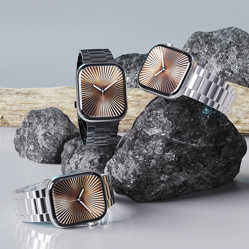 애플워치 SE3 SE2 11 스트랩 메탈 라이트 밴드 42/44/45/46/49MM, 블랙 - 상세 이미지 2