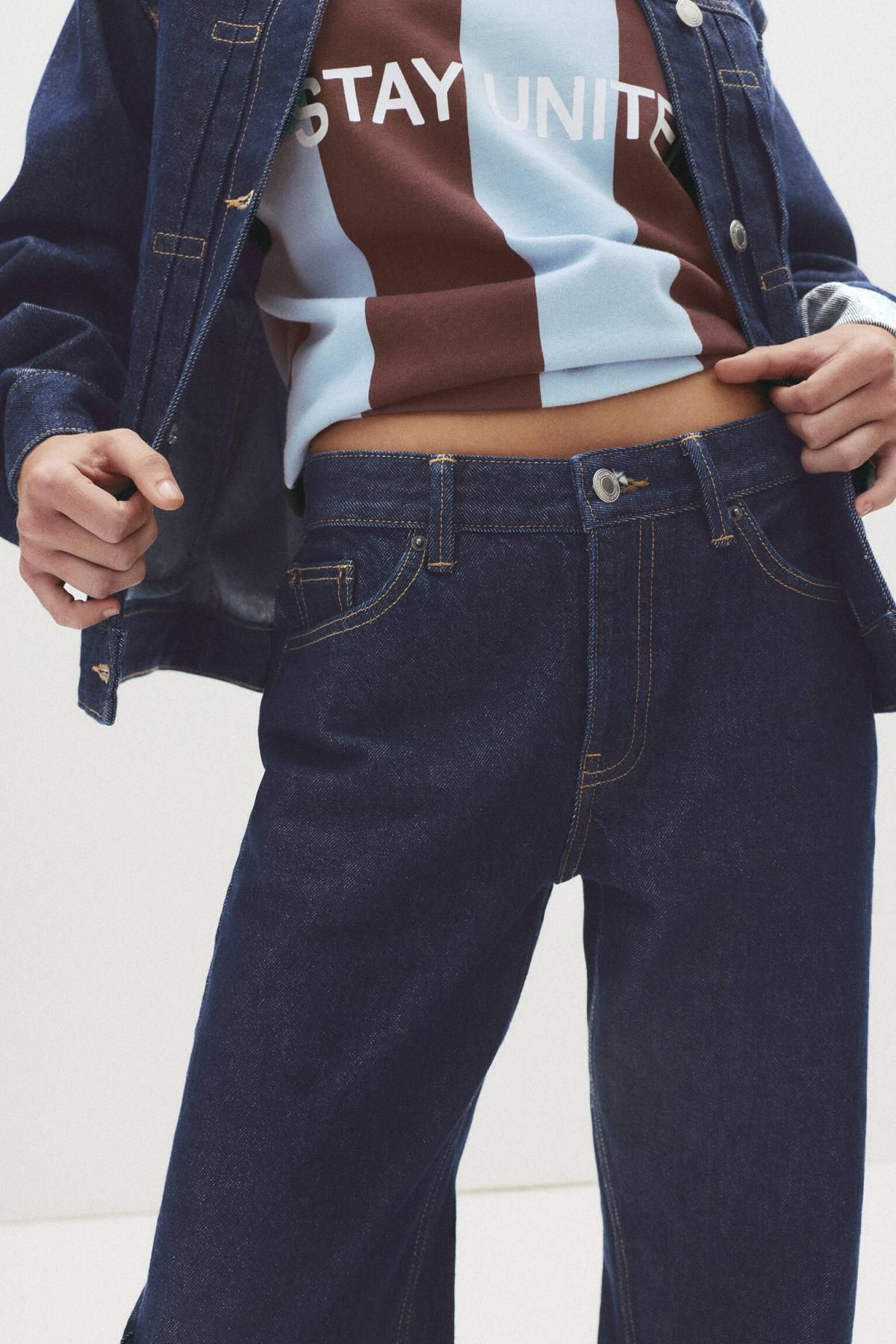 풀앤베어 프리미엄 셀비지 스트레이트핏 데님 팬츠 7683/340 NAVY - 상세 이미지 5