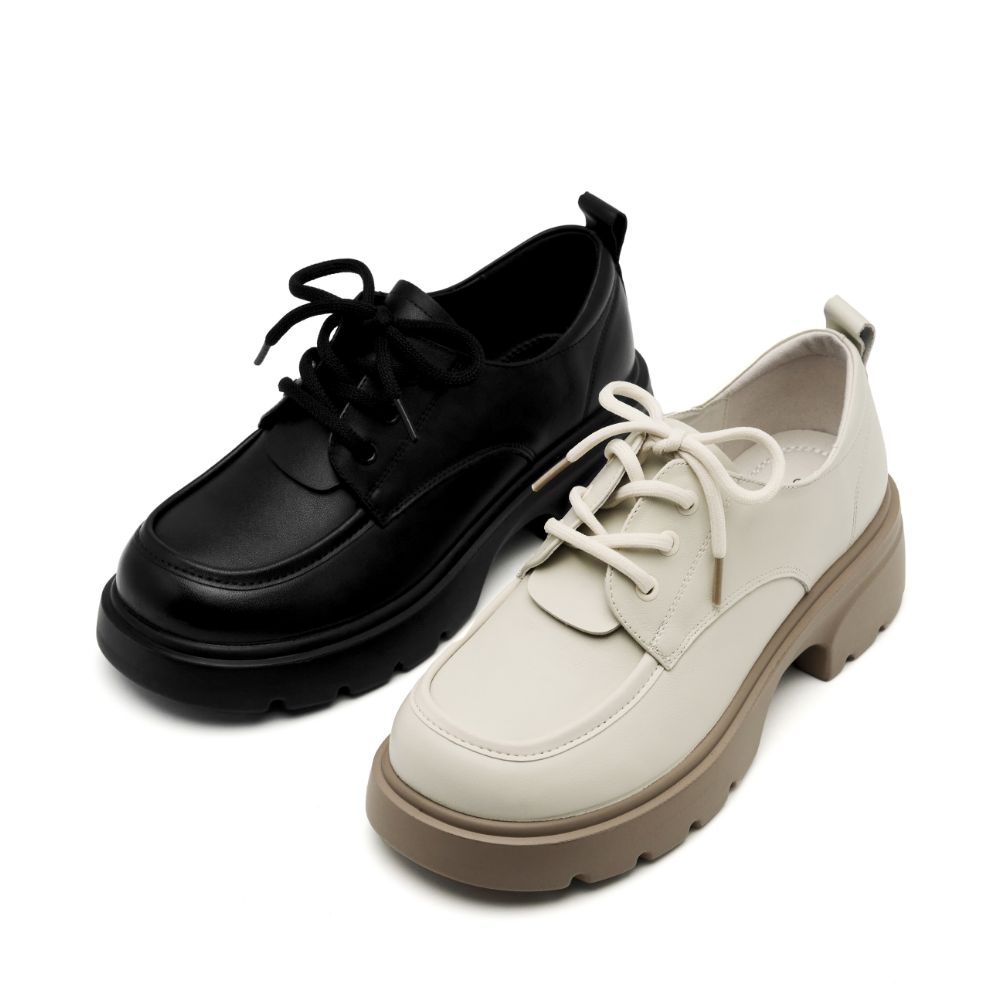 [스퍼] 라메 레이스업 소가죽 옥스퍼드 플랫폼 로퍼 5cm -VS9006 (2color) 이미지 6
