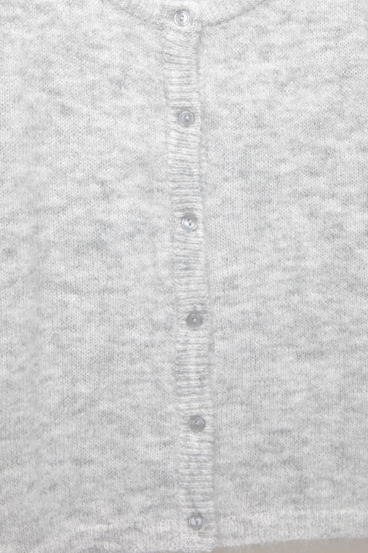 풀앤베어 라이트그레이 라운드넥 니트 반팔 가디건 7553/309 GREY MARL 이미지 6
