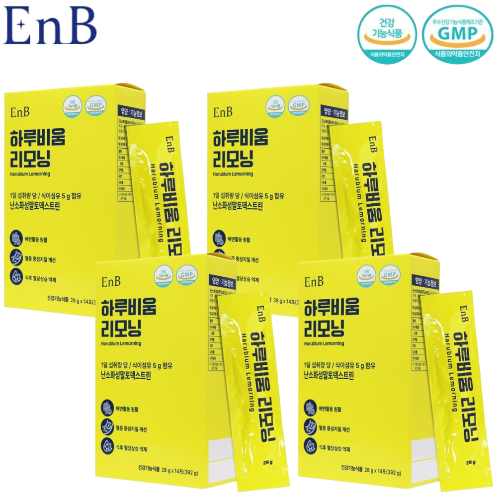 EnB 하루비움 액상 스틱 28g 14포 4박스 배변활동 혈중 중성지질 식후 혈당 관리 - 메인 이미지