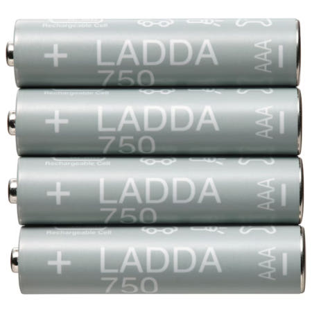 이케아 이케아 LADDA 라다 충전지 HR03 AAA 1.2V 750mAh 4개 705.098.20