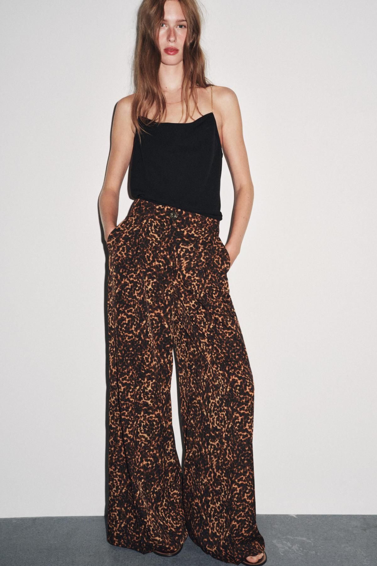 자라 애니멀프린트 와이드 팔라초 팬츠 8743/148 LEOPARD - 상세 이미지 2