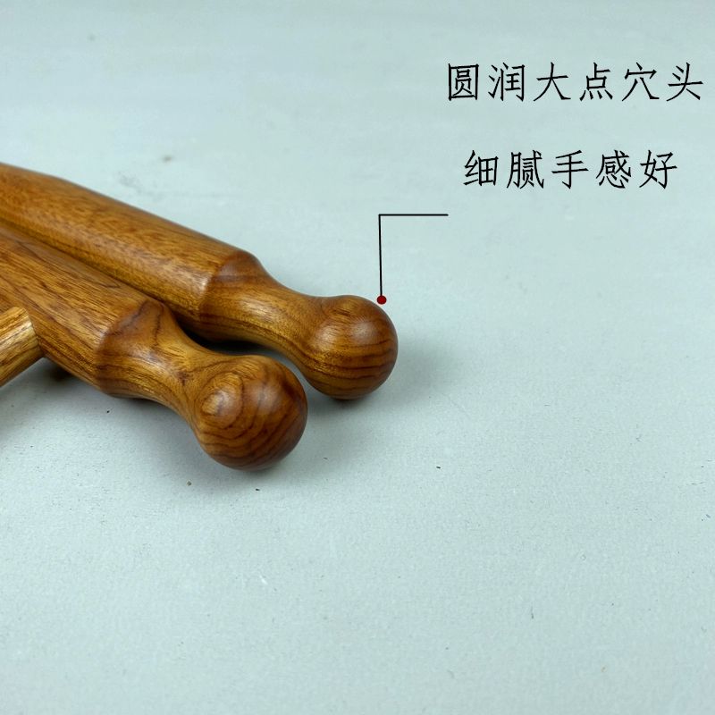 옥괄사 마사지 도구 림프 경혈 목재 스틱 종아리 경락 양면 지압펜 경혈도 포함+수납백 - 상세 이미지 5