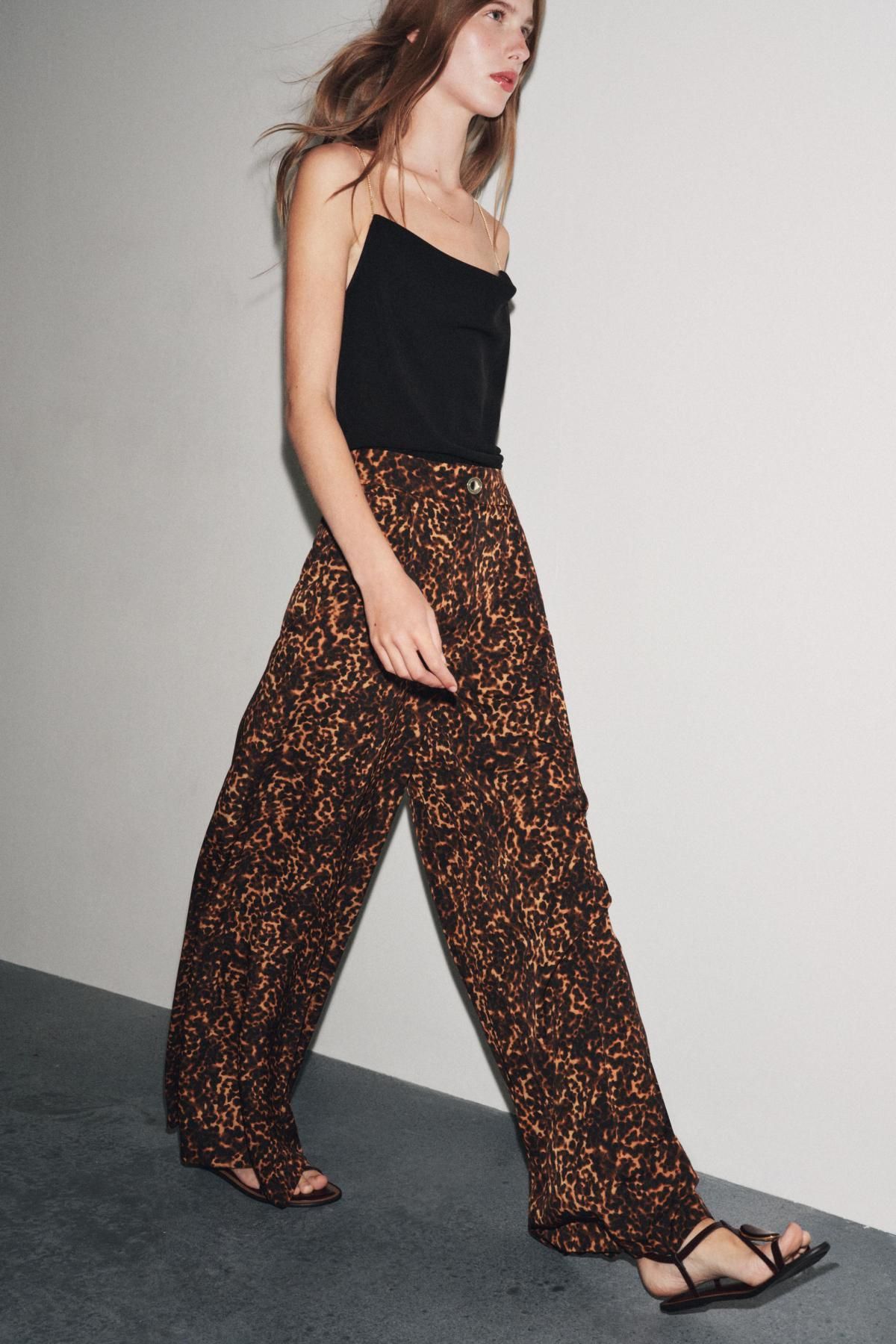자라 애니멀프린트 와이드 팔라초 팬츠 8743/148 LEOPARD - 상세 이미지 4