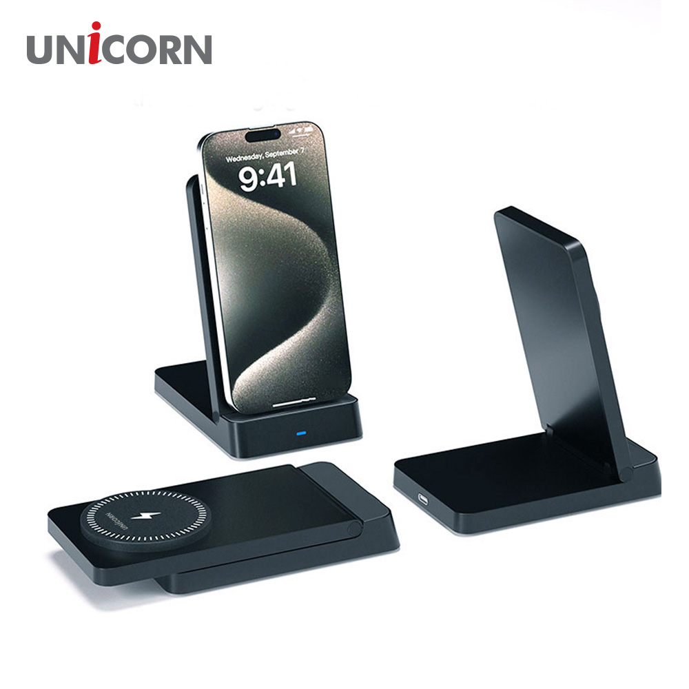 유니콘 맥세이프 무선충전기 15W 접이식 스탠드거치대 PD3.0 QC3.0지원 ZQ-M15W - 상세 이미지 5