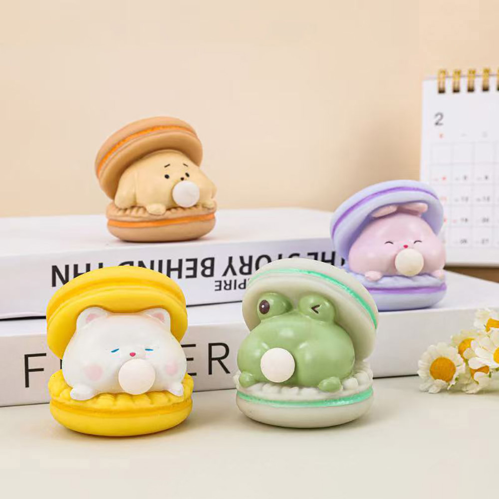 껌씹는 마카롱 버블 동물 캐릭터 스트레스볼 말랑이 모찌 스트레스해소 스퀴시 찐득이 - 상세 이미지 2