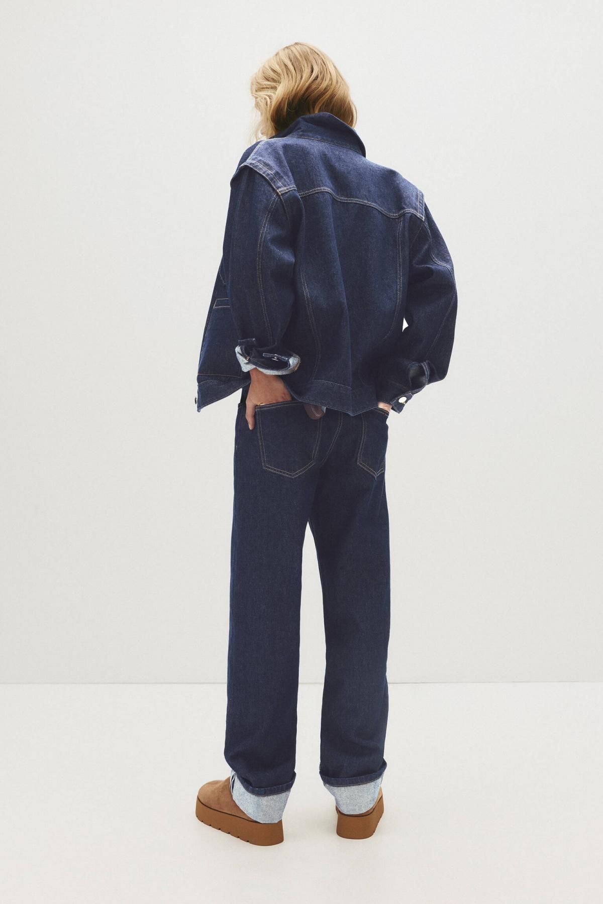 풀앤베어 프리미엄 셀비지 스트레이트핏 데님 팬츠 7683/340 NAVY - 상세 이미지 4