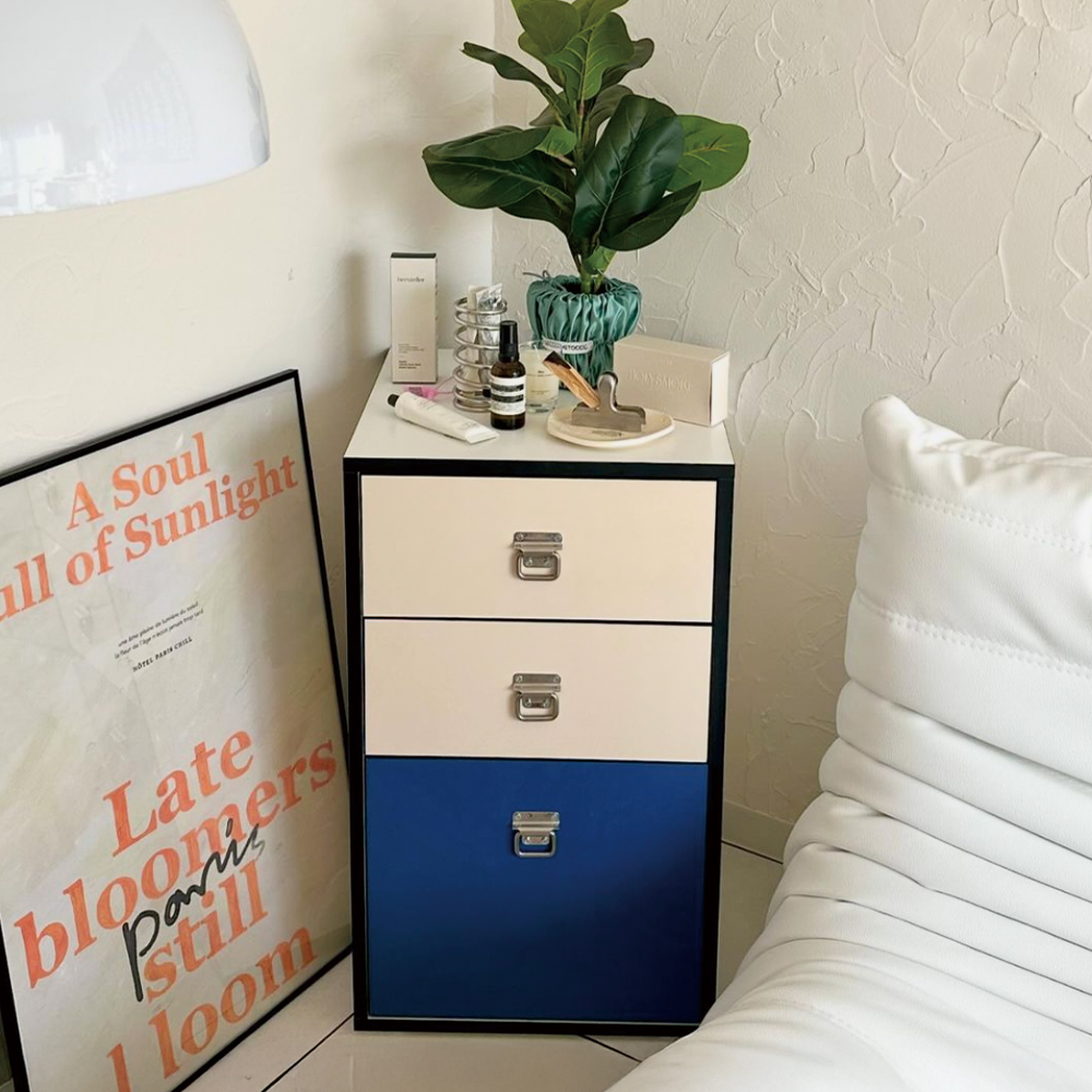 오그레 모노 스퀘어 3단 컬러 서랍장