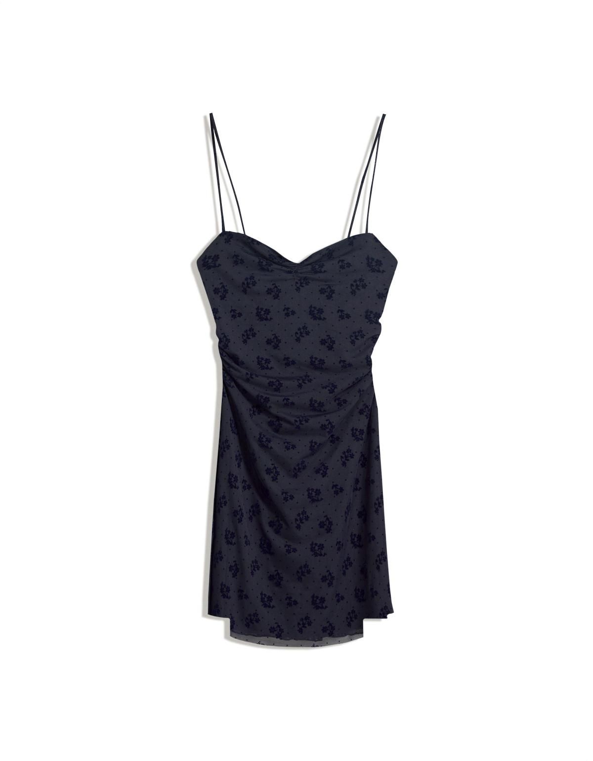 버쉬카 트렌디 프린트 스트랩 미니 원피스 6043/360 NAVY - 상품 이미지
