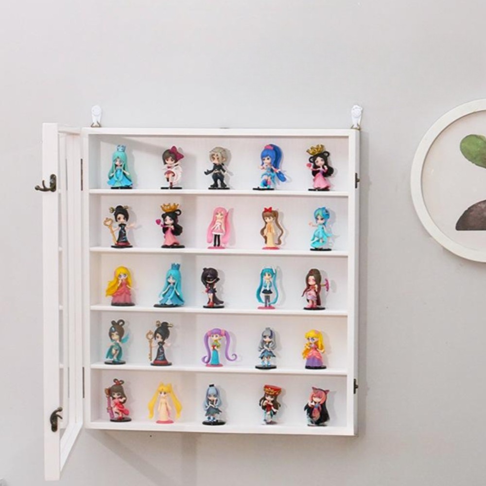 피규어장식장 피규어 진열장 정리대 우드 수납 전시장 보관함 3층 합문