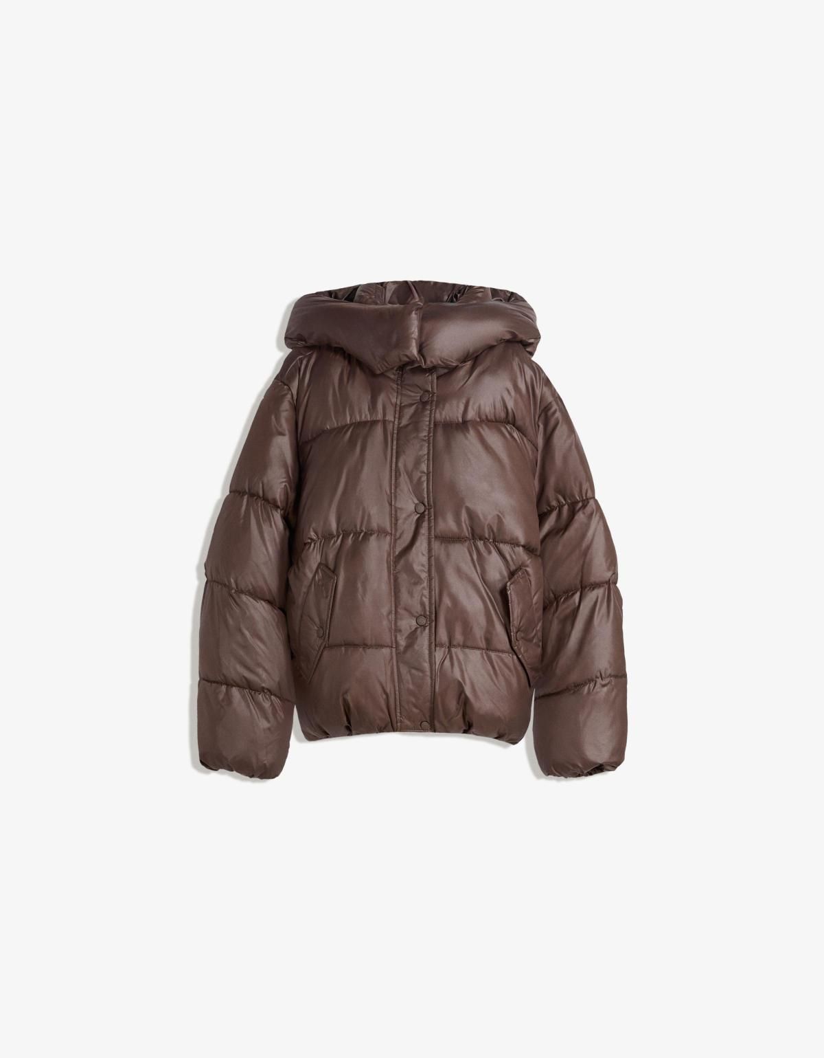 버쉬카 테크니컬 후드 숏 패딩 점퍼 6605/200 BROWN - 상품 이미지