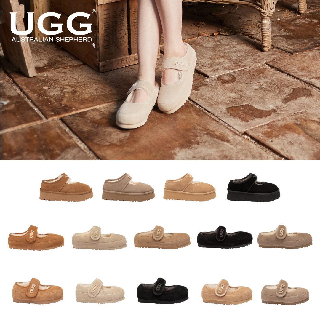 호주 오즈웨어 메리제인 키높이 플랫폼 통굽 양털 로고 스트랩 여성 키즈 어그 메리제인 슈즈