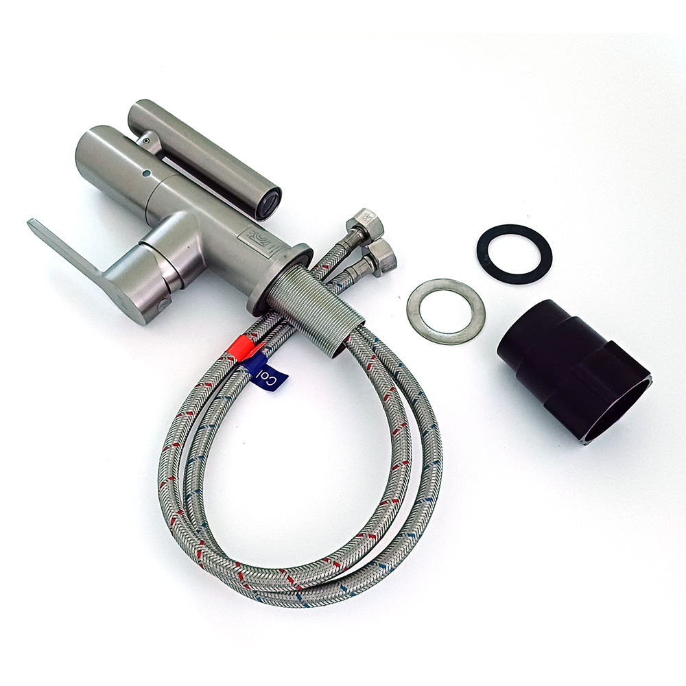 고급 듀얼회전 세면대 수전 수도꼭지 욕실 세면기 원홀 스텐 무광 교체