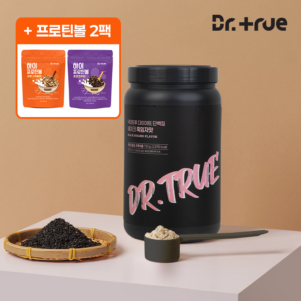 닥터트루 다이어트 식사대용 산양유 초유 단백질 쉐이크 보충제 흑임자맛, 750g, 1개