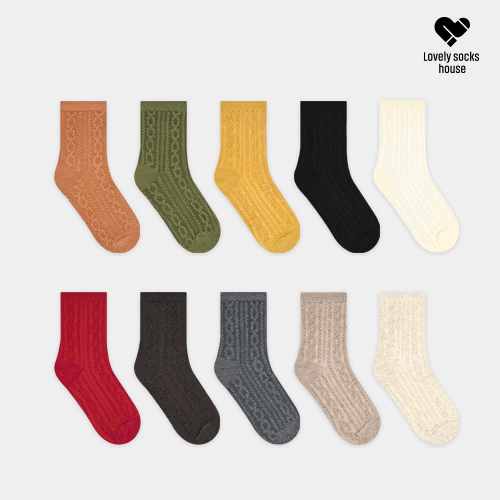 여자 패션 노블 꽈배기 양말 10 color 데일리 일상용 - 상세 이미지 3