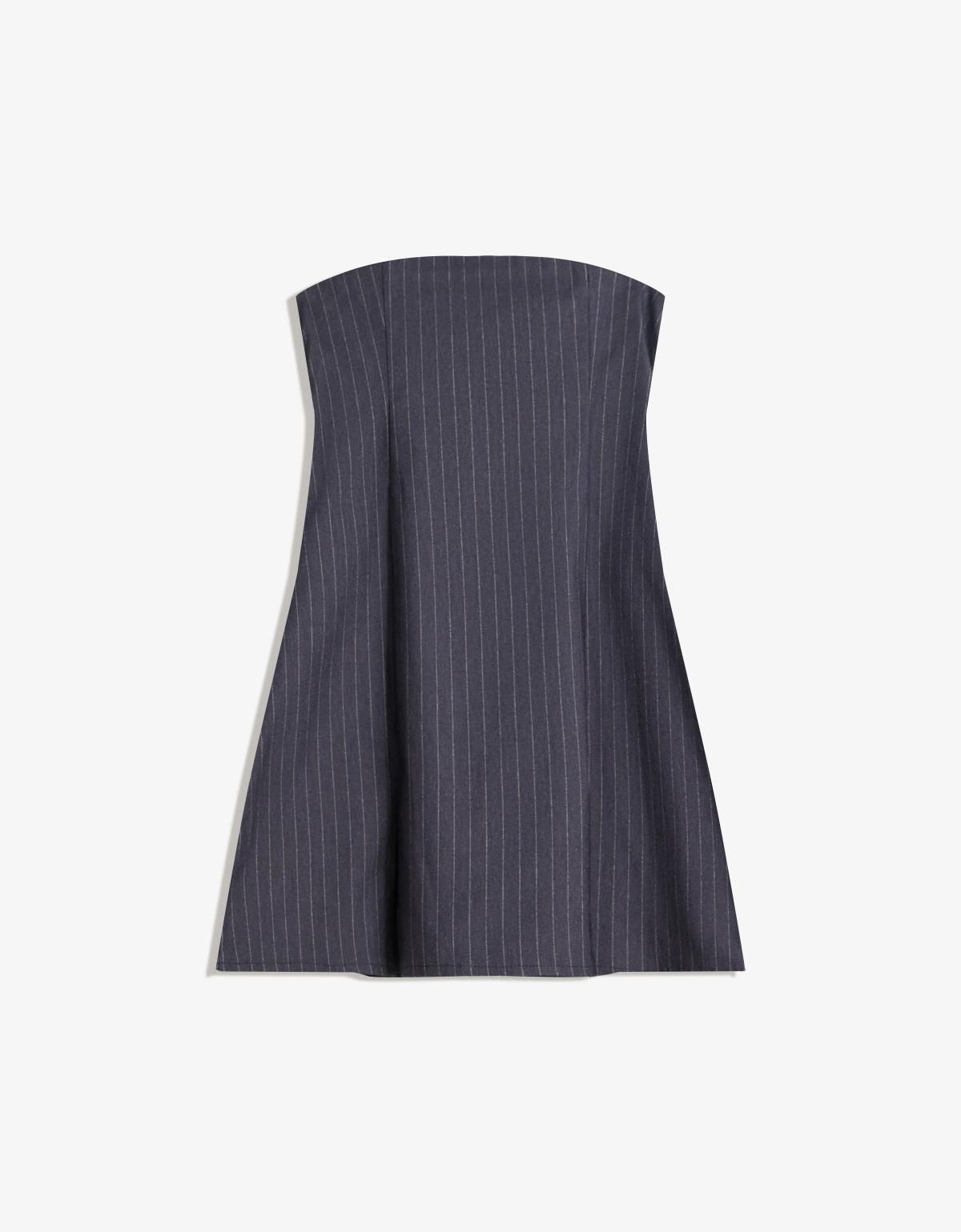 버쉬카 스트라이프 튜브탑 벨트 미니 원피스 5851/710 DARK BLUE - 상세 이미지 3