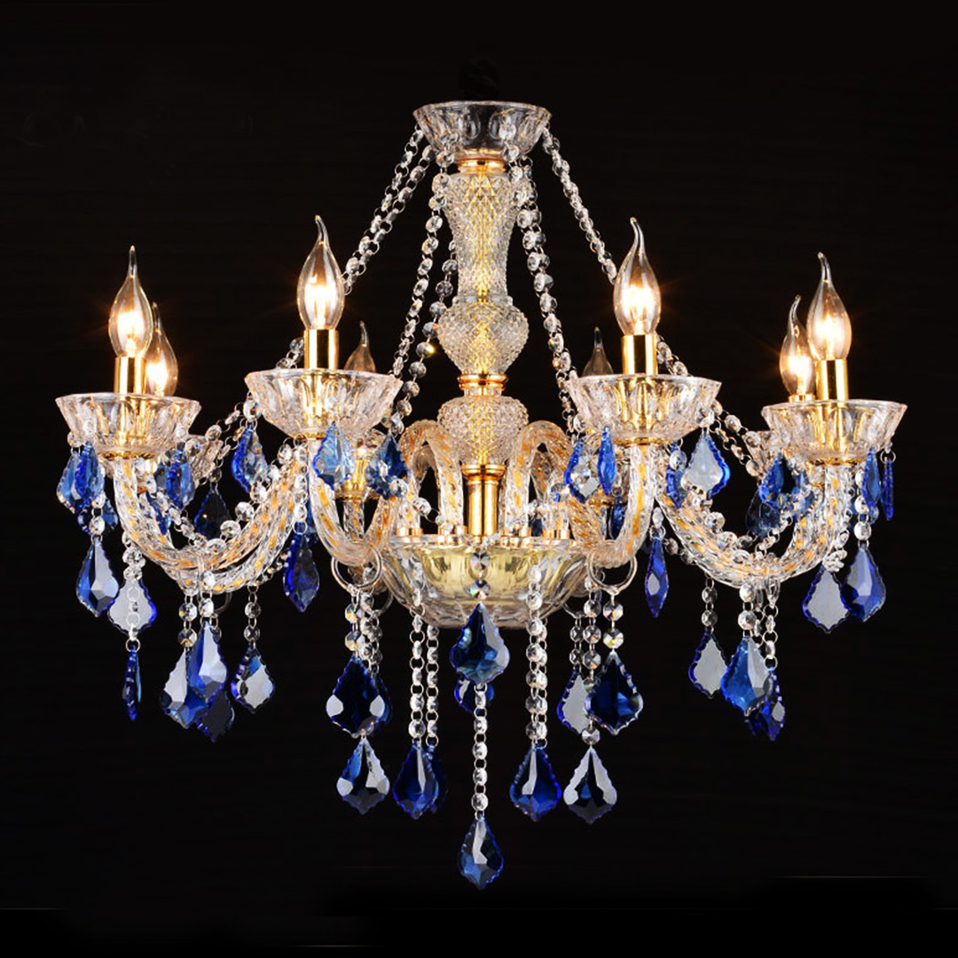 샹들리에 조명 샹드리에 대형 거실 크리스탈 샹제리제 8등 블루