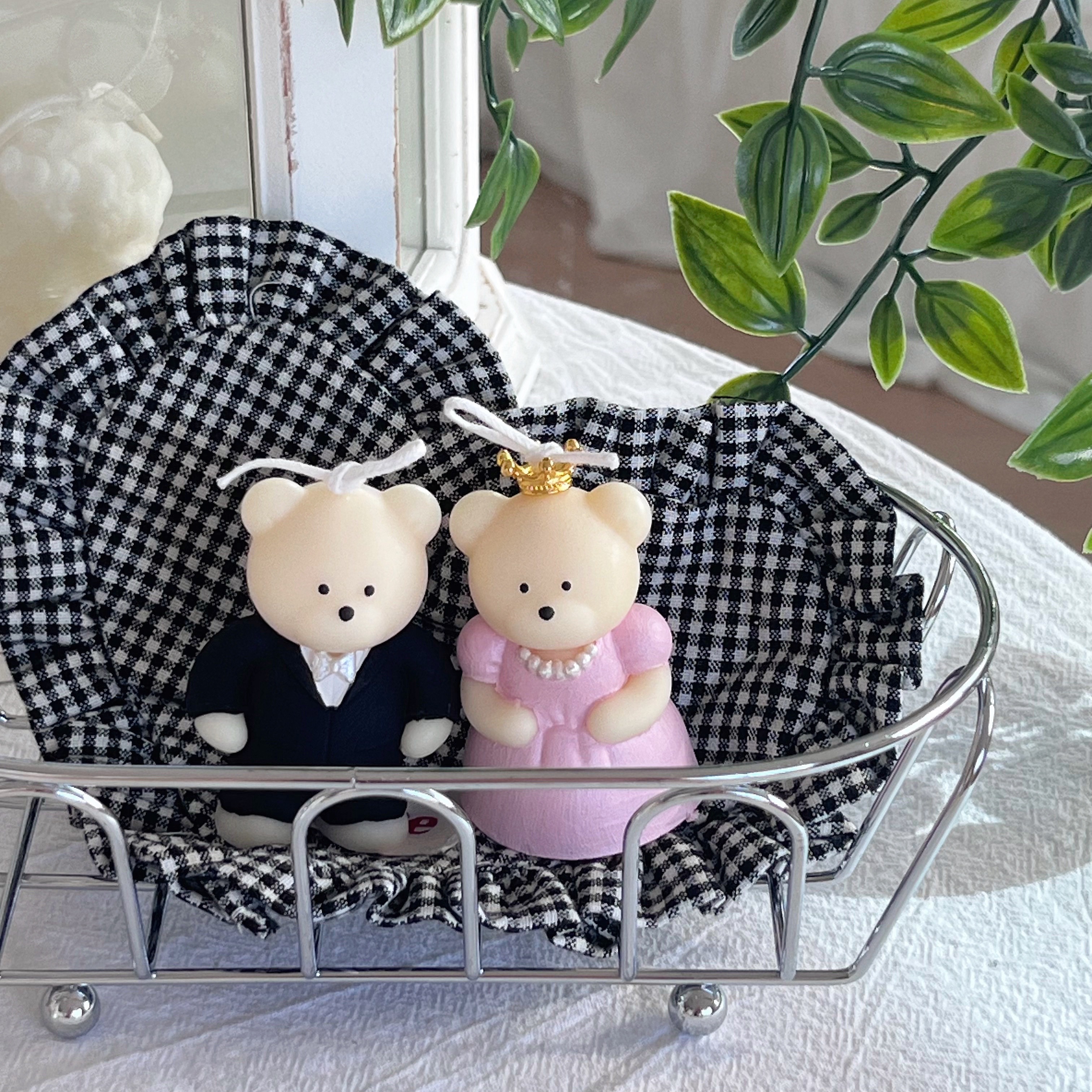 웨딩 베어 캔들 브라이덜샤워 프로포즈 웨딩촬영 커스텀제작 캔들 소품 결혼기념일 집들이 선물 답례품