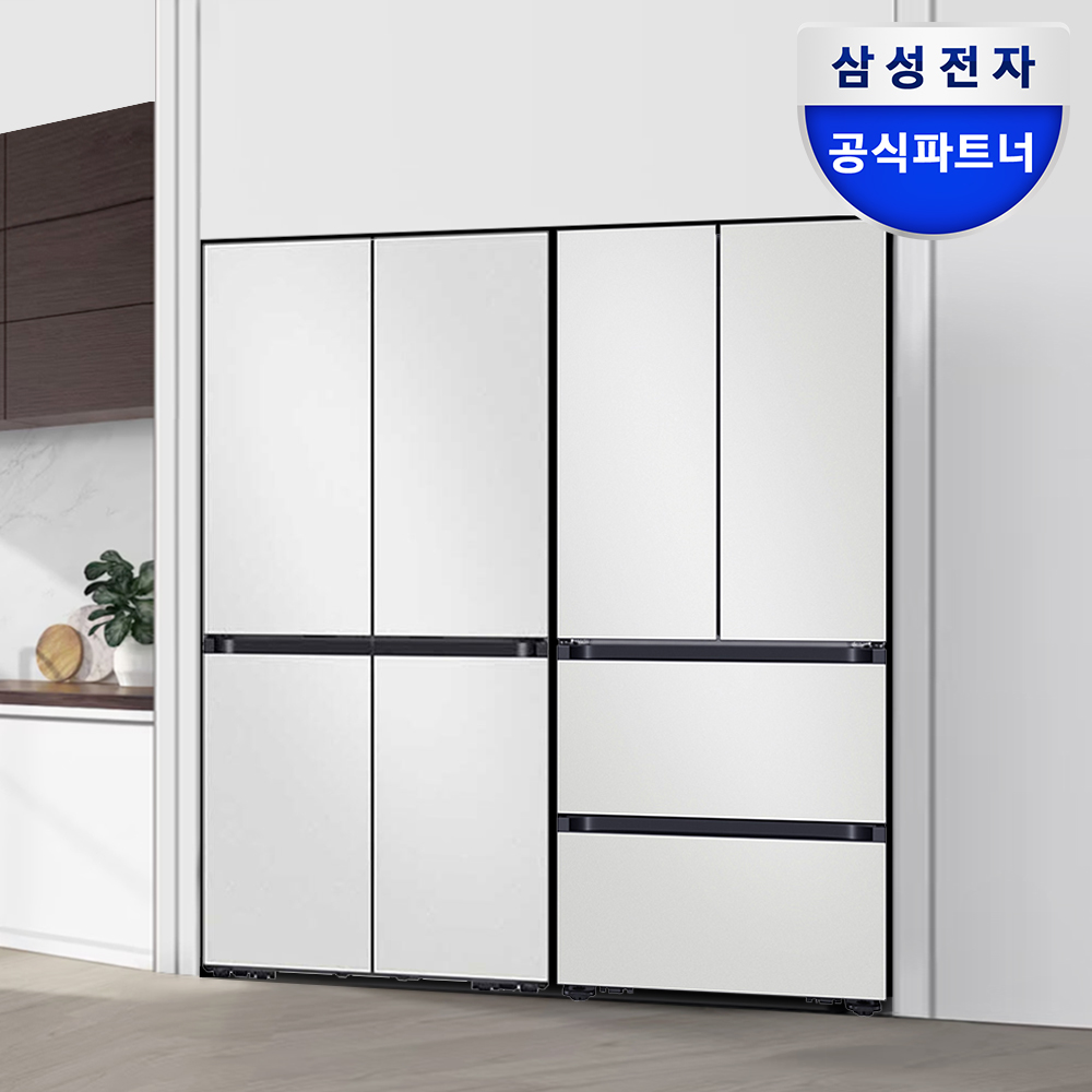 [최대혜택가388만] 삼성 비스포크 Ai 냉장고 김치냉장고 키친핏 Max RM70F63R2A RK70F42M2A 코타화이트 제품 이미지