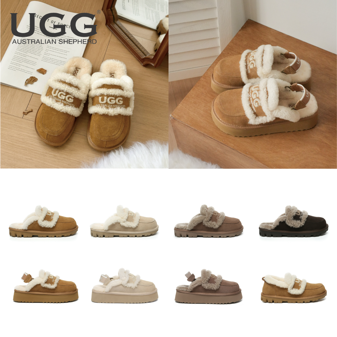 호주 에버어그 릴리 키높이 플랫폼 통굽 양털 여성 어그 뮬 슬리퍼 슬립온