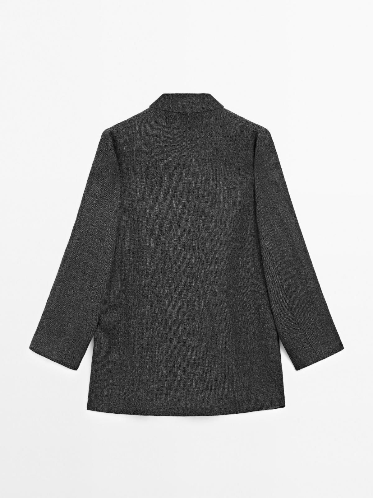 마시모두띠 울블렌드 라펠카라 미디 코트 6453/870 GREY 이미지 8
