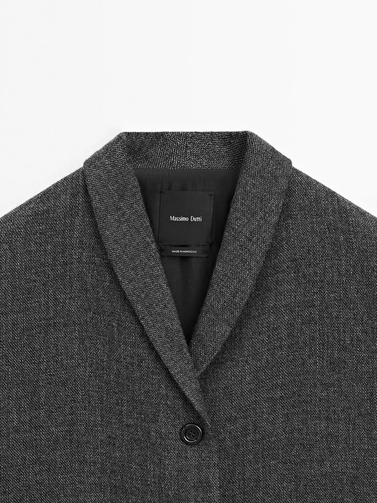 마시모두띠 울블렌드 라펠카라 미디 코트 6453/870 GREY 이미지 7