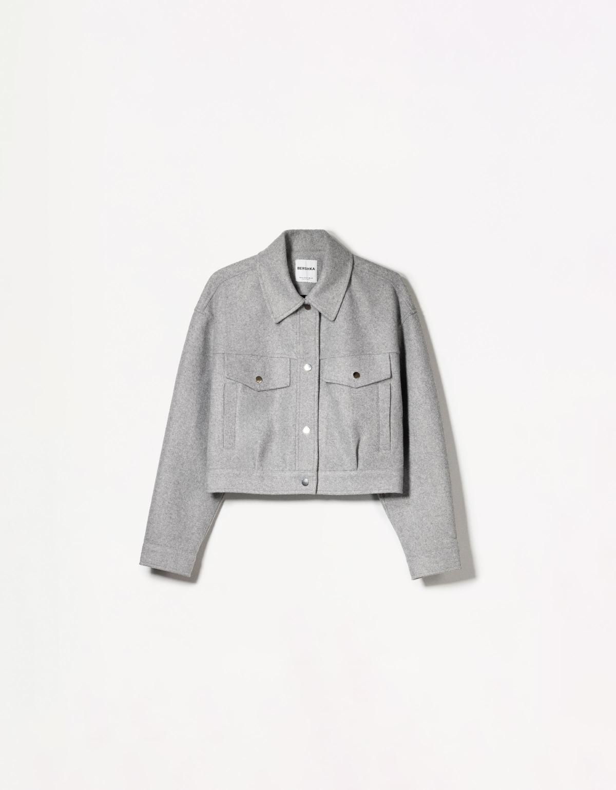 버쉬카 크롭 데님 트러커 재킷 1413/758 GREY - 상품 이미지