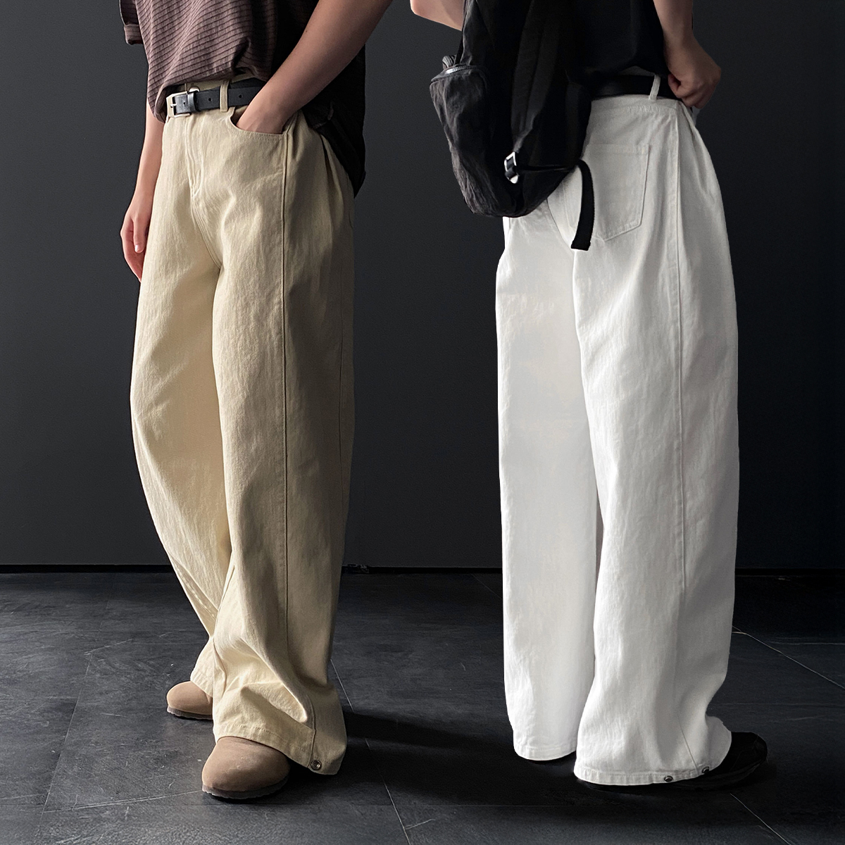 벌룬팬츠 남자와이드팬츠 면바지 남자통바지 - 상품 이미지