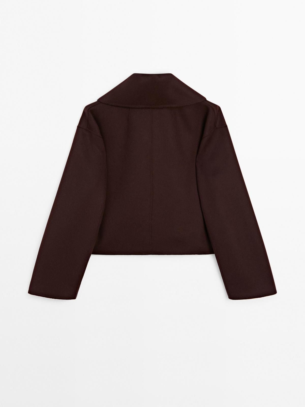 마시모두띠 클래식 울블렌드 더블브레스트 숏 코트 6400/951 DARK MAROON - 상세 이미지 2