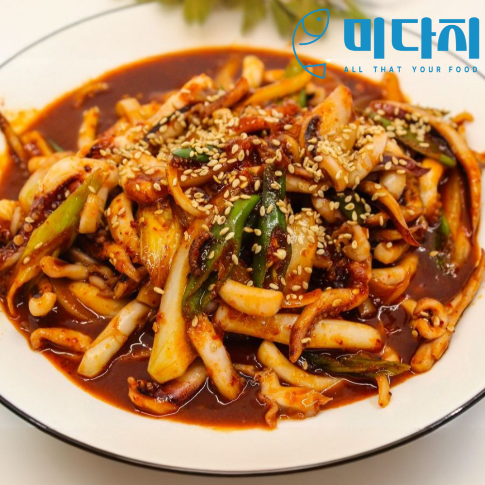 미다지 냉동 원양산 손질 통 오징어채 1kg 냉동 오징어 볶음 요리용