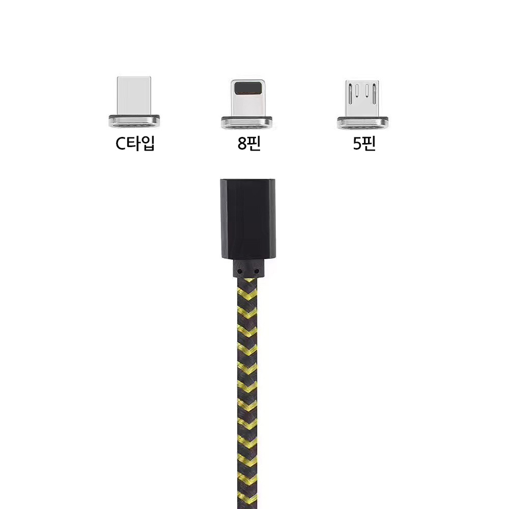 모핏 3in1 마그네틱 멀티 케이블 USB 5핀 8핀 C타입 올인원 1M - 상세 이미지 2