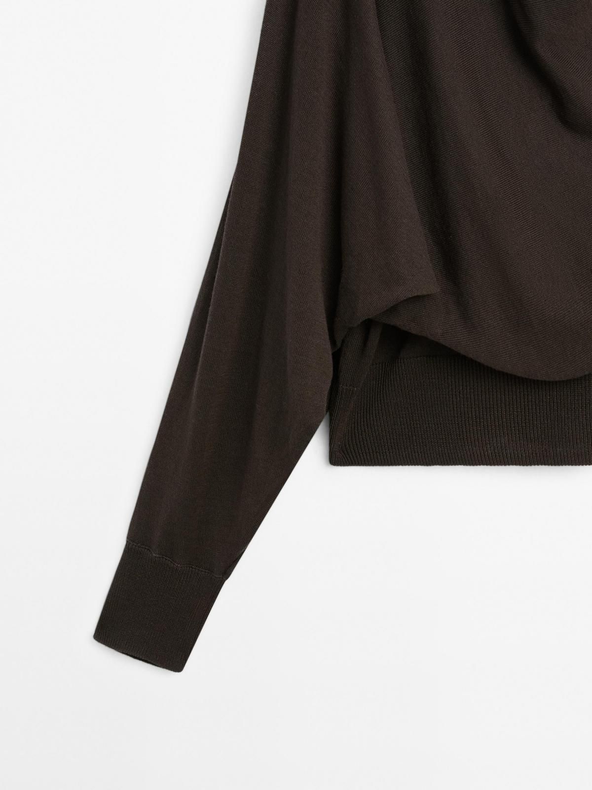 마시모두띠 오버핏 라운드넥 스카프 니트 스웨터 5738/838 BROWN - 상세 이미지 5