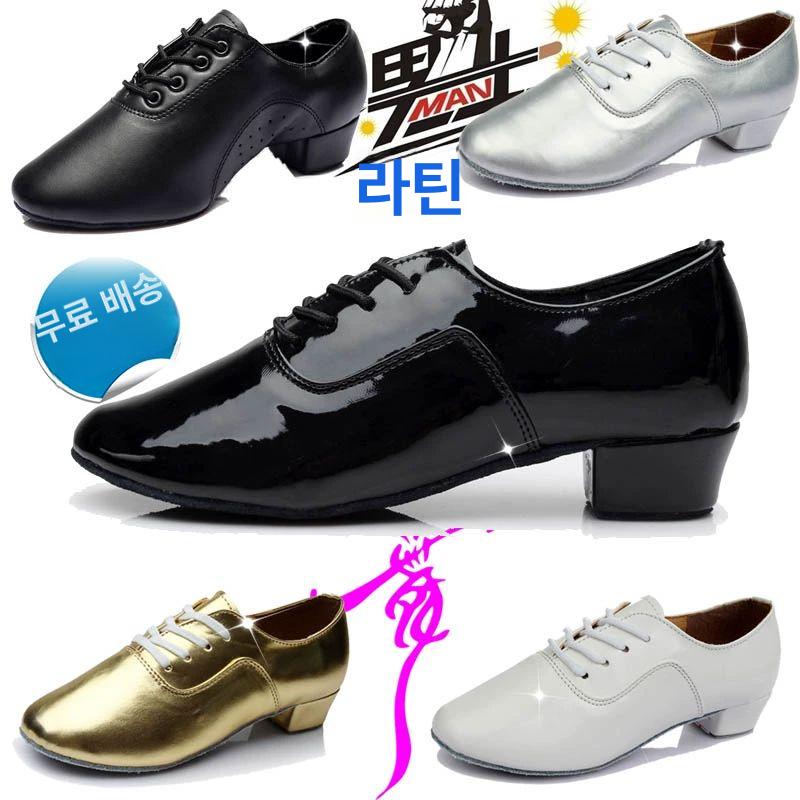 댄스화 신발 남성용 라틴댄스 사교 춤 슈즈 골드 남자용 28 - 상세 이미지 3
