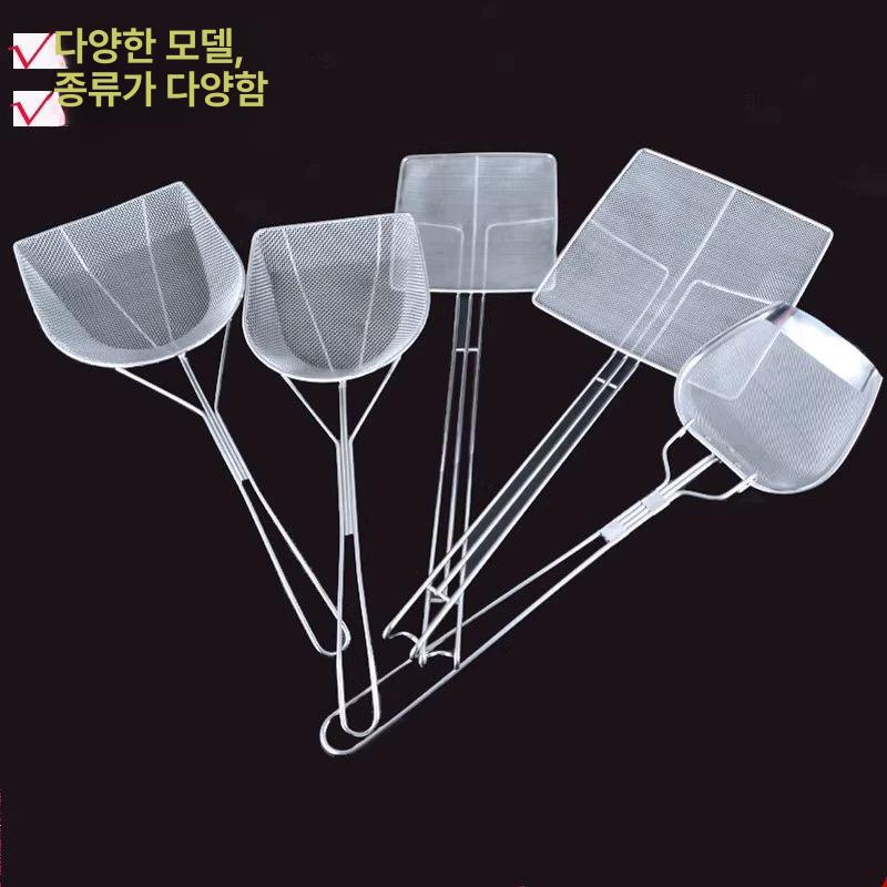 사각튀김망 채망 업소용 스텐채반 주걱 거친망 튀김 304 강철 손잡이 기름 그릇 10cm - 상세 이미지 3